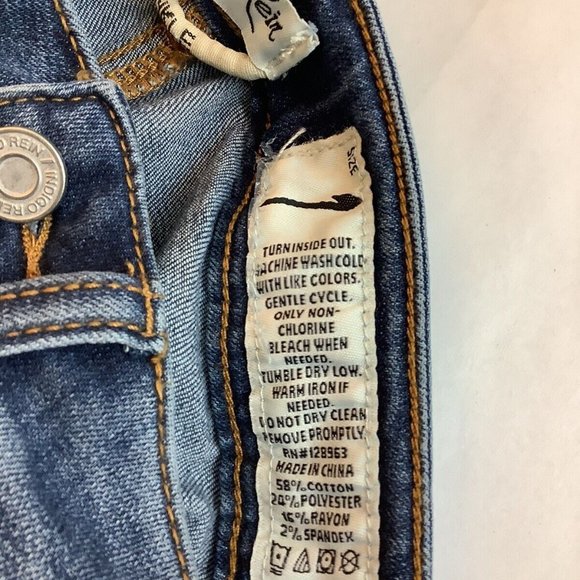Indigo Rein Jeans Ankle Skinny Button-Fly Blue Mid Rise Stretch Womens Size 1 - Picture 11 of 12